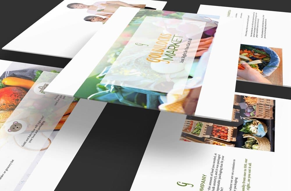 Website Design 8 Overcview of the website mockup images from the Goldilocks website branding project from Masterclass 1 branding specialist level c