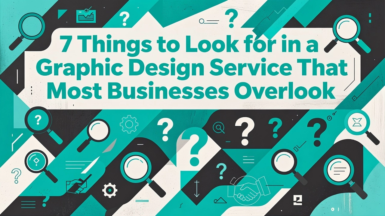 Professional header image for list-based article: 7 Things to Look for in a Graphic Design Service That Mos...