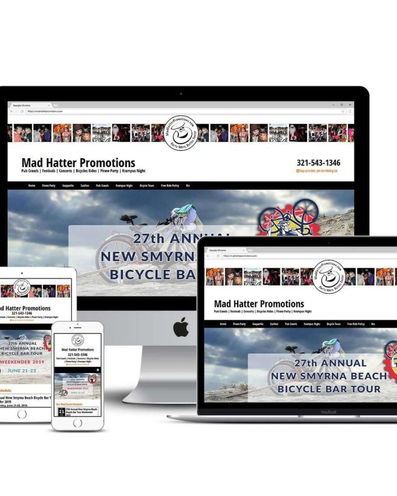 Madhatter Promotions Event Planner Melbourne Cocoa Florida HTML web design and website maintenance by Brilliant Blue Designs Royal Oak Michigan